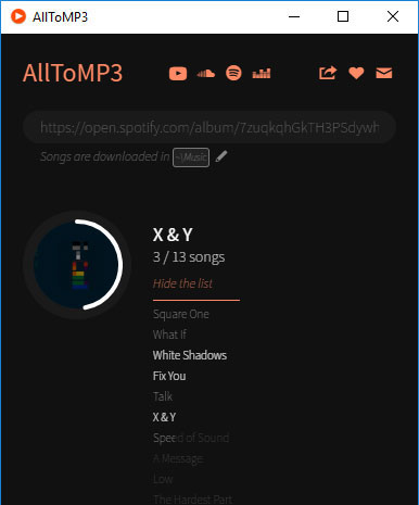 Convert Spotify to MP3 with AlltoMP3