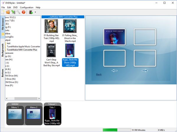 Burn iTunes Movie with DVDStyler