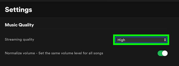 Change Spotify Audio Quality