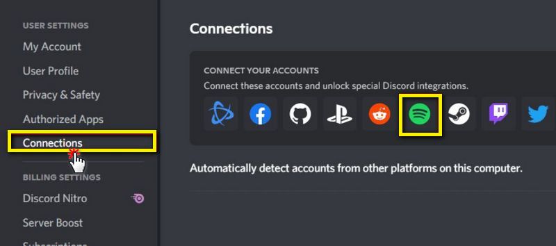 connect spotify to discord pc