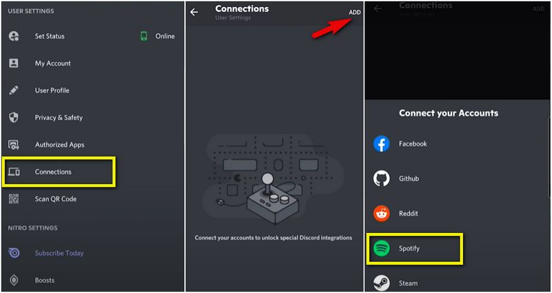 connect spotify to discord mobile