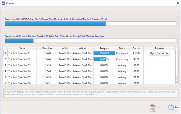 Convertir un livre audio Audible en M4A