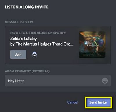 invite to listen to spotify