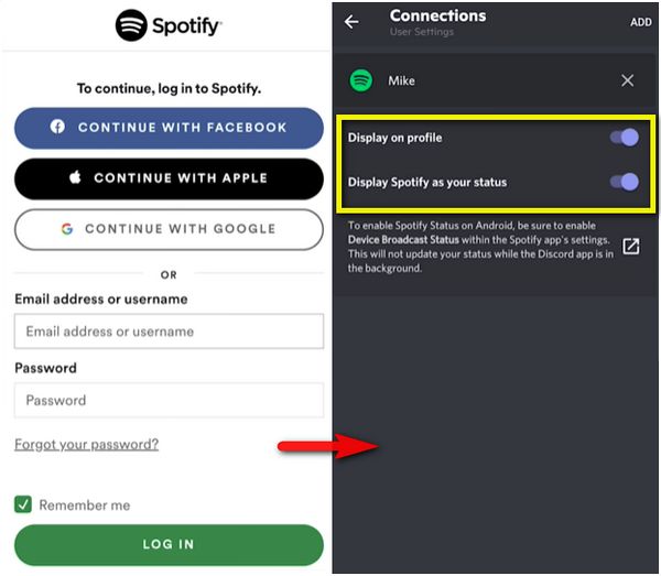 display on profile discord mobile