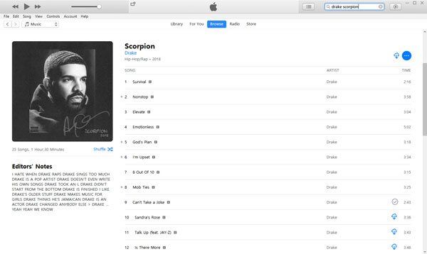 Download Drake's Scorpion Album from Apple Music