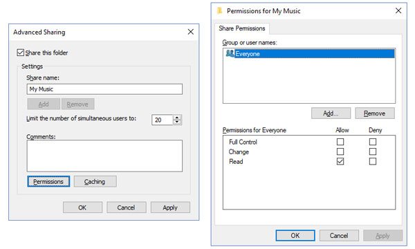 File Sharing Settings