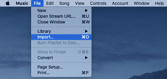 Import songs to music app