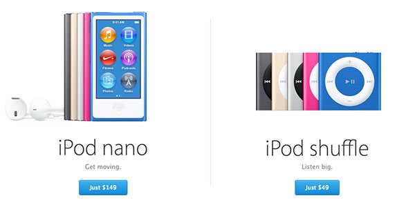 iPod Nano和iPod Shuffle