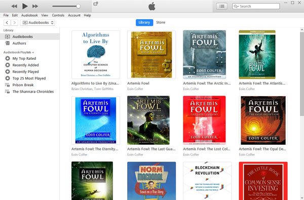 Bibliothèque de livres audio iTunes