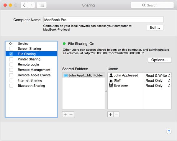Mac File Sharing