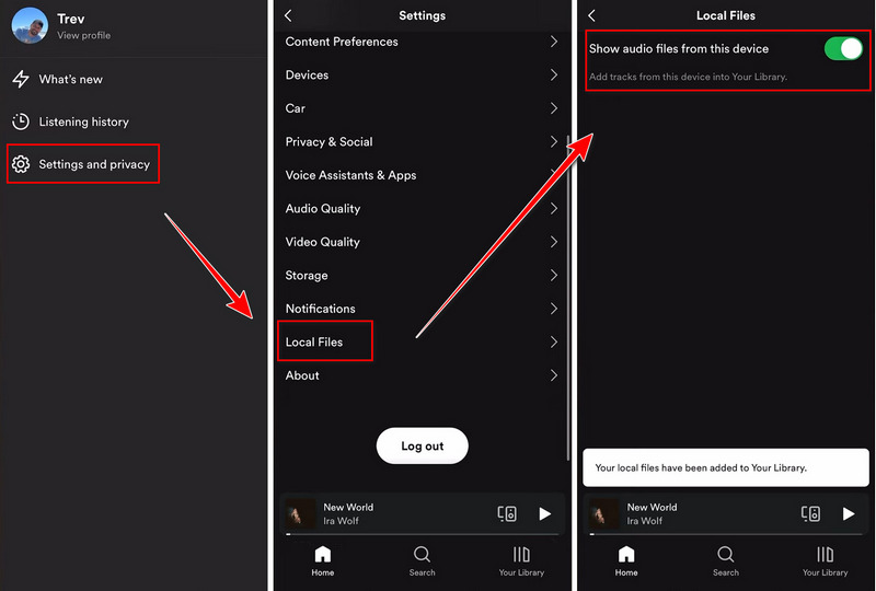 add local songs to spotify