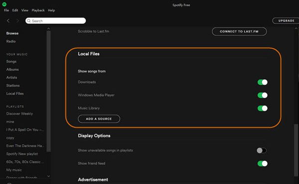 Add local files to Spotify