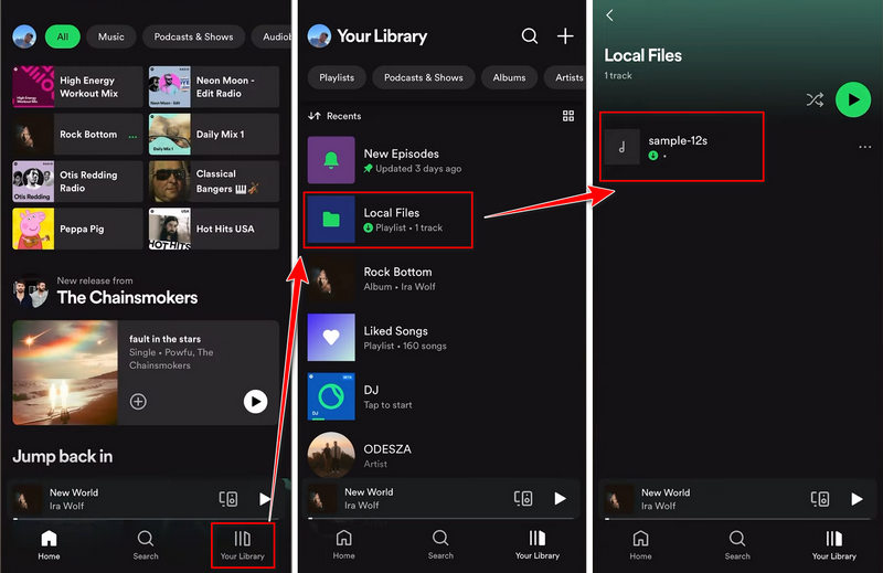 play local songs on spotify