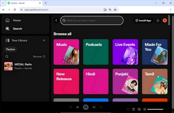 unblocked spotify via spotify web player