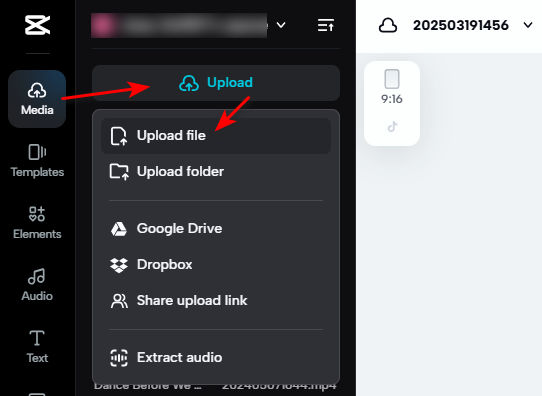 upload spotify music to capcut online