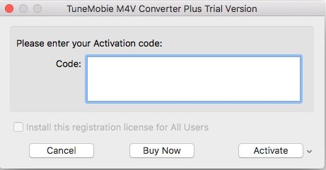 Register TuneMobie M4V Converter Plus for Mac