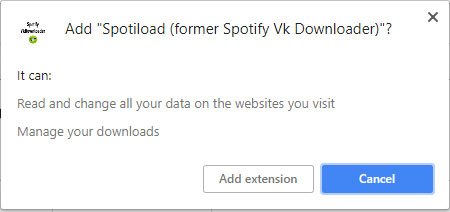 Install Spotiload (Spotify VK Downloader) Extension