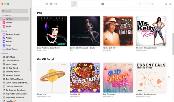 Apple Music interface on macOS Catalina