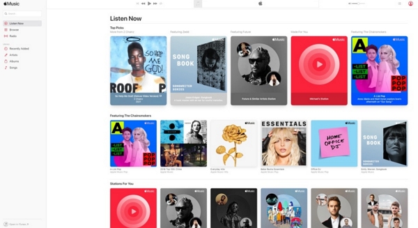 Apple Music listen now