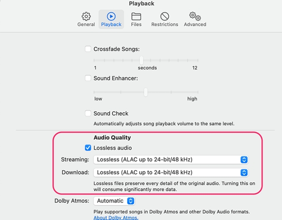 change Apple Music Audio Quality on mac