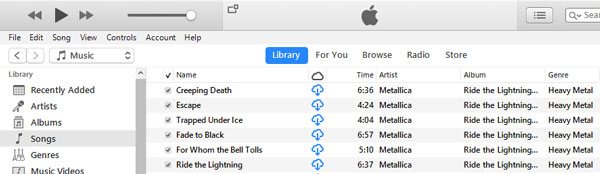 Download Apple Music songs in library tab