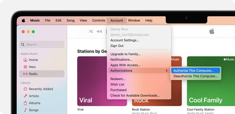authorize computer to fix apple music item not available error
