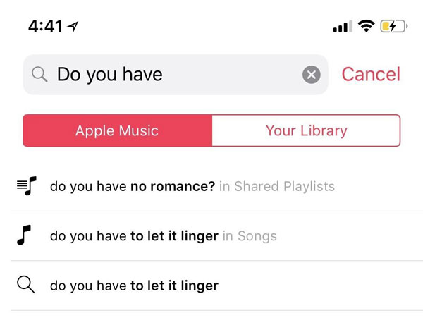 Search Apple Music Shared Playlist