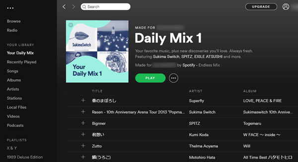 Spotify Daily Mix Playlist