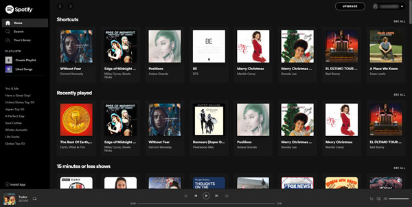 Spotify Web Player interface