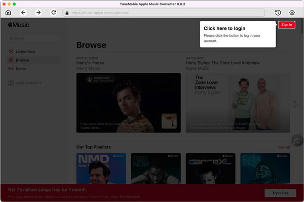 Launch TuneMobie Apple Music Converter for Mac