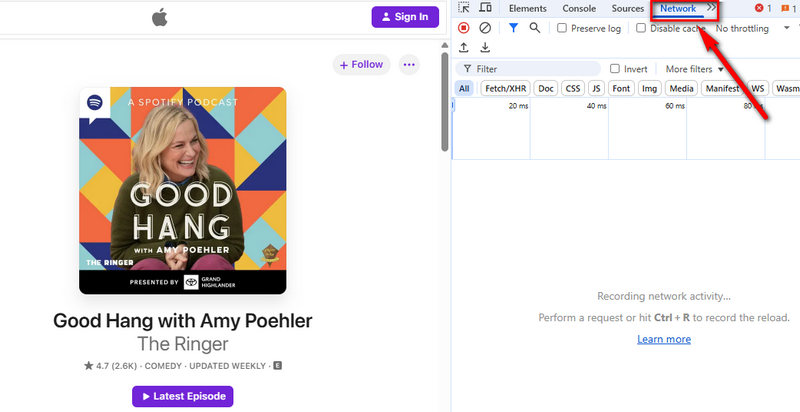 view apple podcast page source