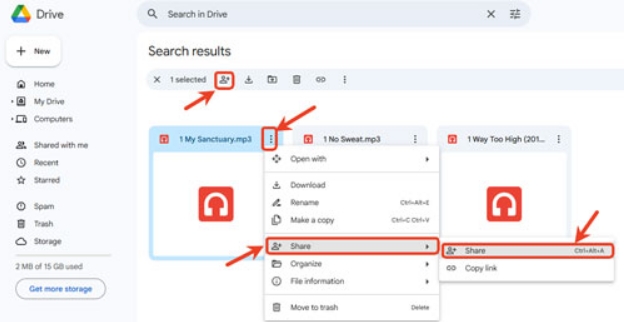 share music on google drive