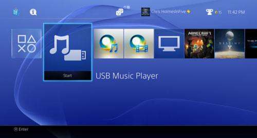 usb music player on ps4