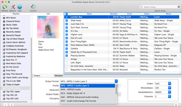 Choose Apple Music output format
