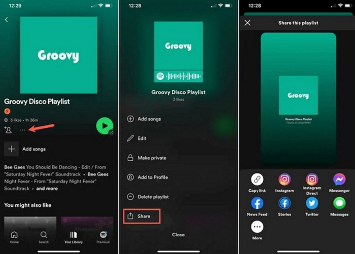 copy spotify link mobile