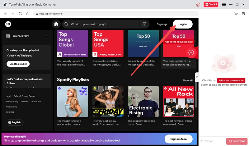 sidify spotify music converter main interface