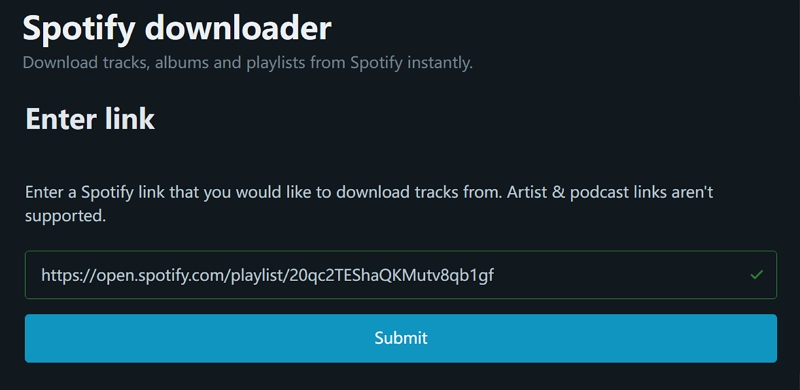 spotdownloader download spotify 320kbps online