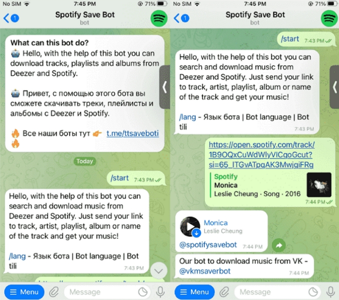 spotify bot telegram spotifysavebot