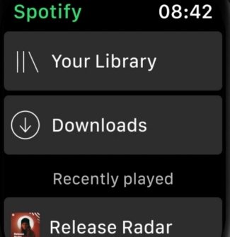 open spotify downloads on apple watch