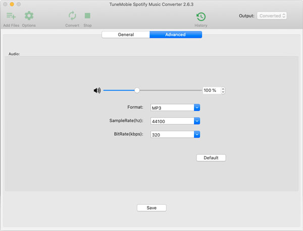 Choose output folder and output format for Spotify Music