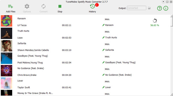 Conversion de Spotify en M4A