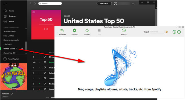 Drag Spotify songs to Spotify Music Converter